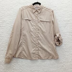 Blouse Beige Utility Vent Lightweight Gorpcore Outdoorcore Workwear Trail Size L